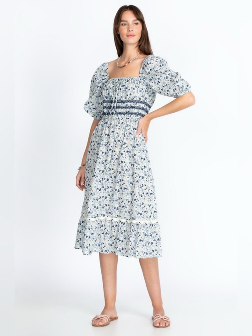 NWOT Johnny Was CAMILLE MIDI DRESS size L